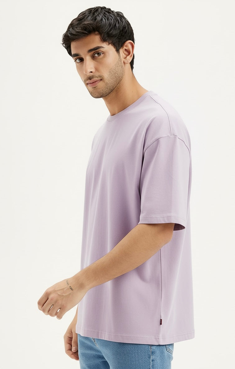 Round neck oversized basic Printed T-shirt