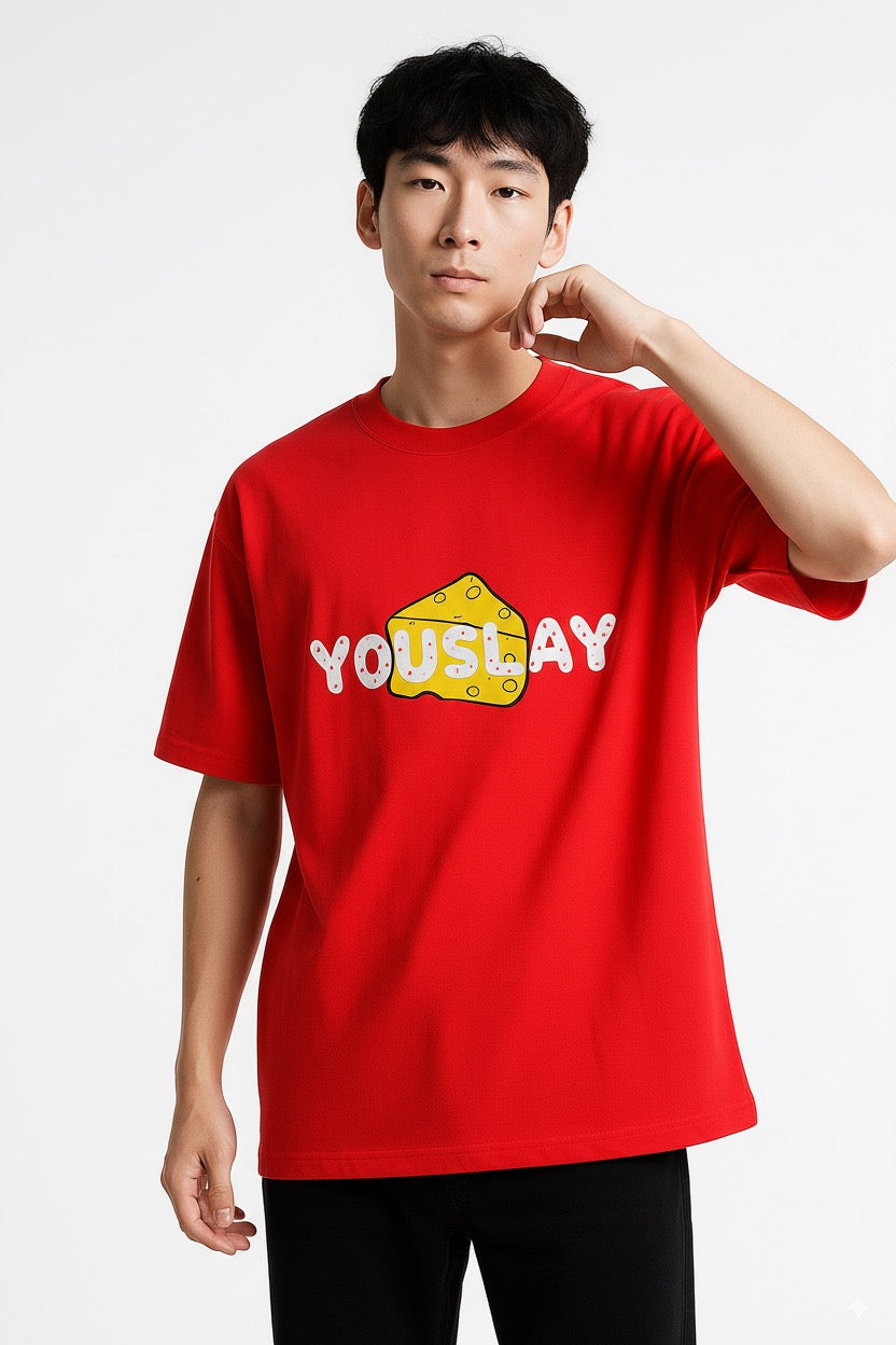 Round neck oversized printed T-shirt