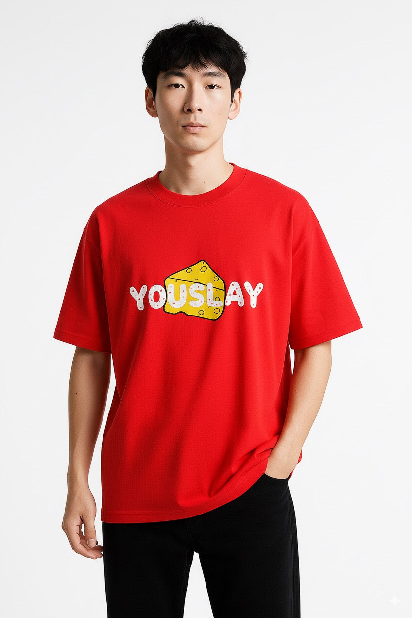 Round neck oversized printed T-shirt