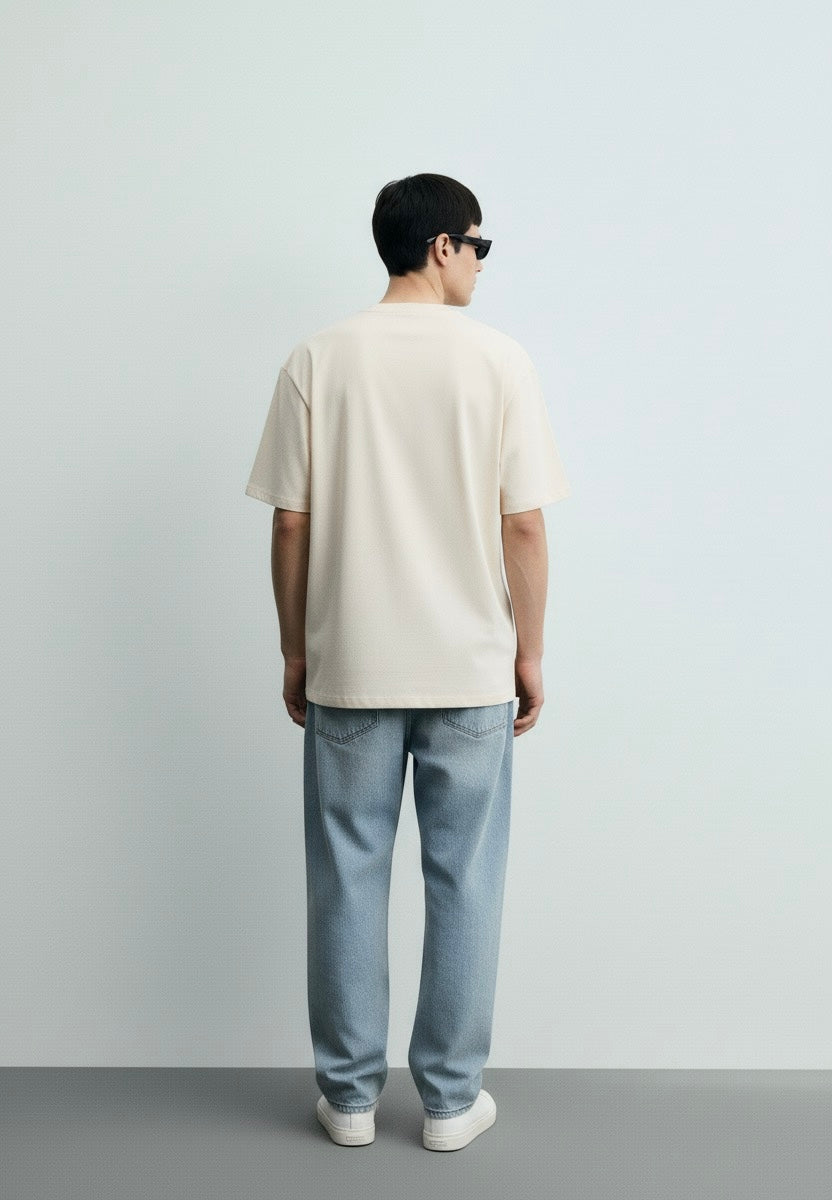 Round neck oversized printed T-shirt