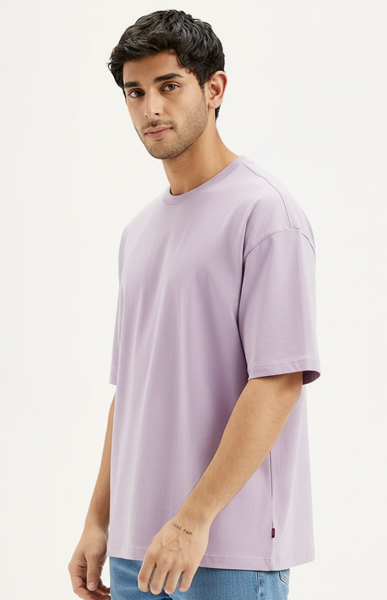 Round neck oversized basic Printed T-shirt