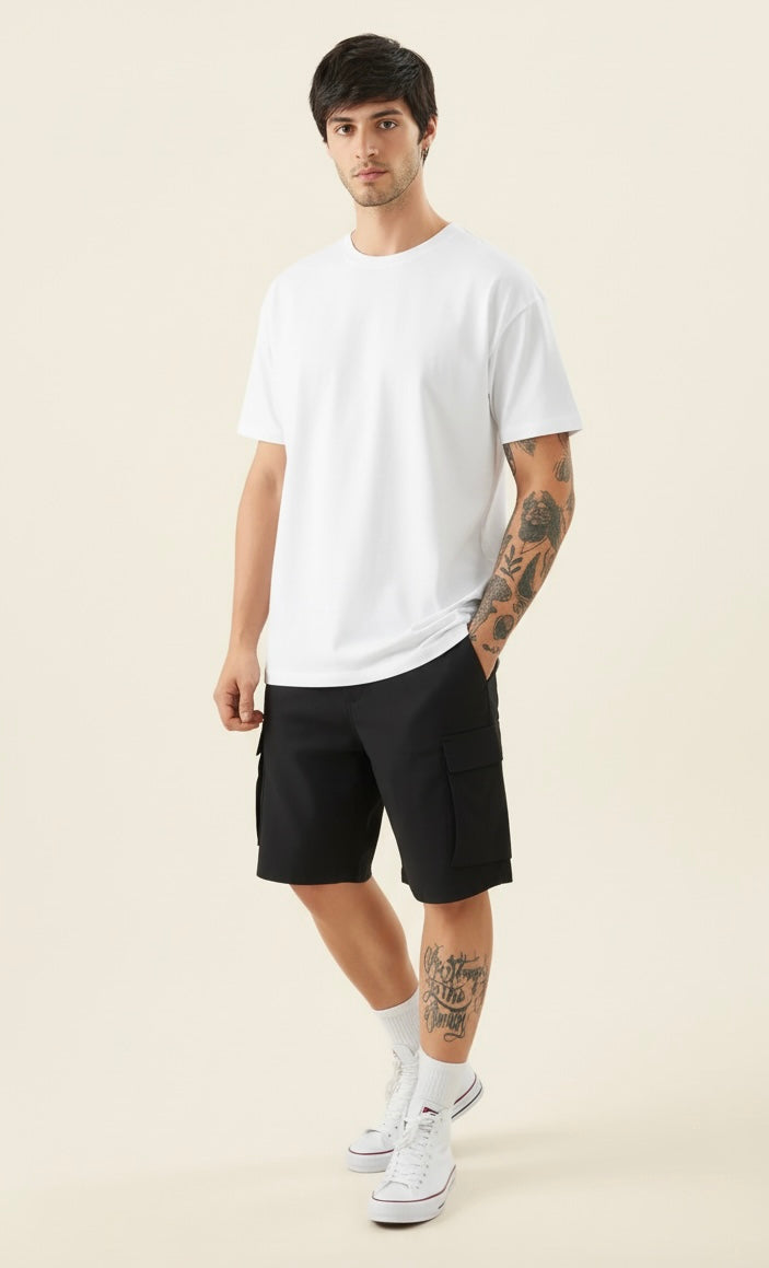 Round neck oversized basic T-shirt