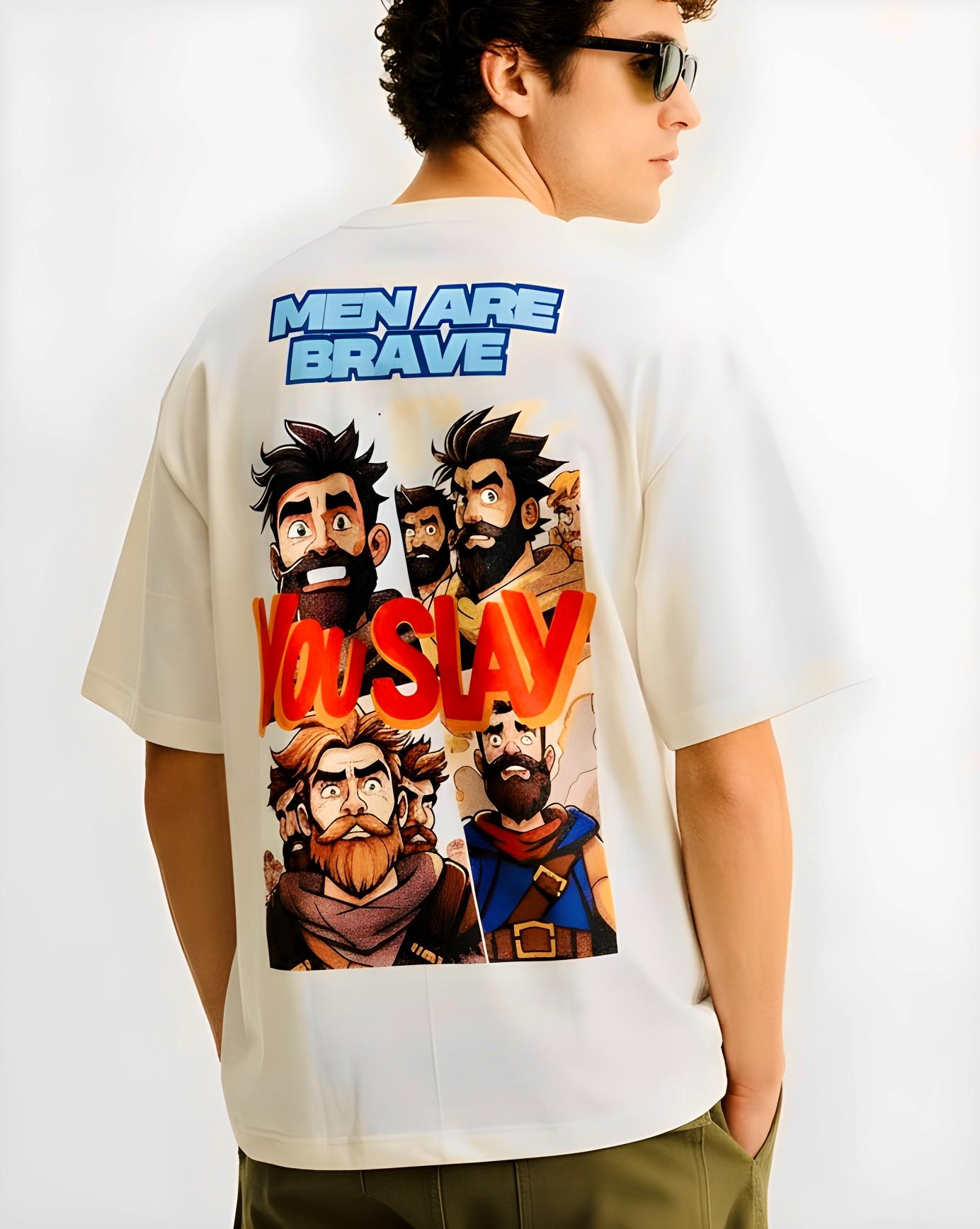 Round neck drop shoulder oversized t-shirt